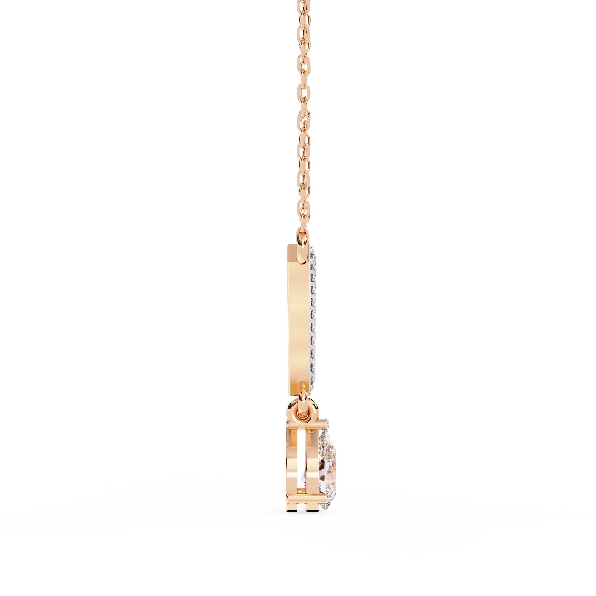 Solitairekart 0.48ct V-Line Drop Natural Diamond Necklace-HI Color, VS-SI Clarity